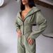 Women's Clothing Autumn And Winter Women's Clothing Solid Color Waist Hooded Sweater Trousers Suit Sports Casual Trousers Two Piece Suit For Women_voghion.com