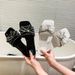 Large Size Flat Slippers For Women 2025 Summer New Fairy Style Full Rhinestone Bowknot One-Strap Sandals_voghion.com