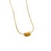 Collana in vero oro con ciondolo a forma di fagiolo intrecciato in acciaio al titanio, estremamente semplice, per donna 【 】_voghion.com