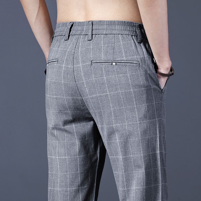 Poletne tanke ravne hlače s slim fit črne mladinske hlače, moški trend_voghion.com