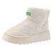 Step on white thick soled snow boots for women, winter with plush and thickened 2024 new warm cotton shoes_voghion.com