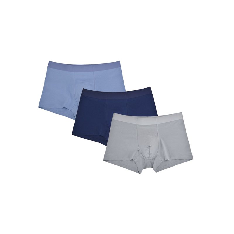 Paquete de 3 calzoncillos tipo bóxer de algodón y seda de fibra larga de 60 hilos para hombre_voghion.com