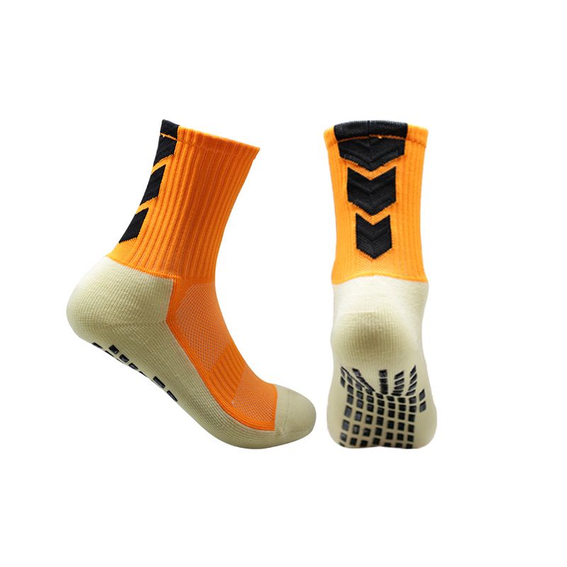 Football socks sports socks in the middle tube of the glue reinforced towel bottom non-slip yoga socks for men and women trampoline socks_voghion.com