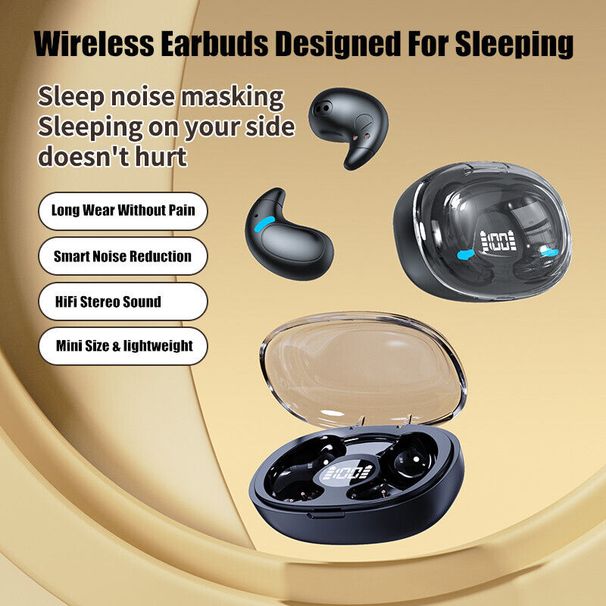 Wireless Bluetooth Earbuds Invisible Sleep Earphones Noise Cancelling Headphones_voghion.com