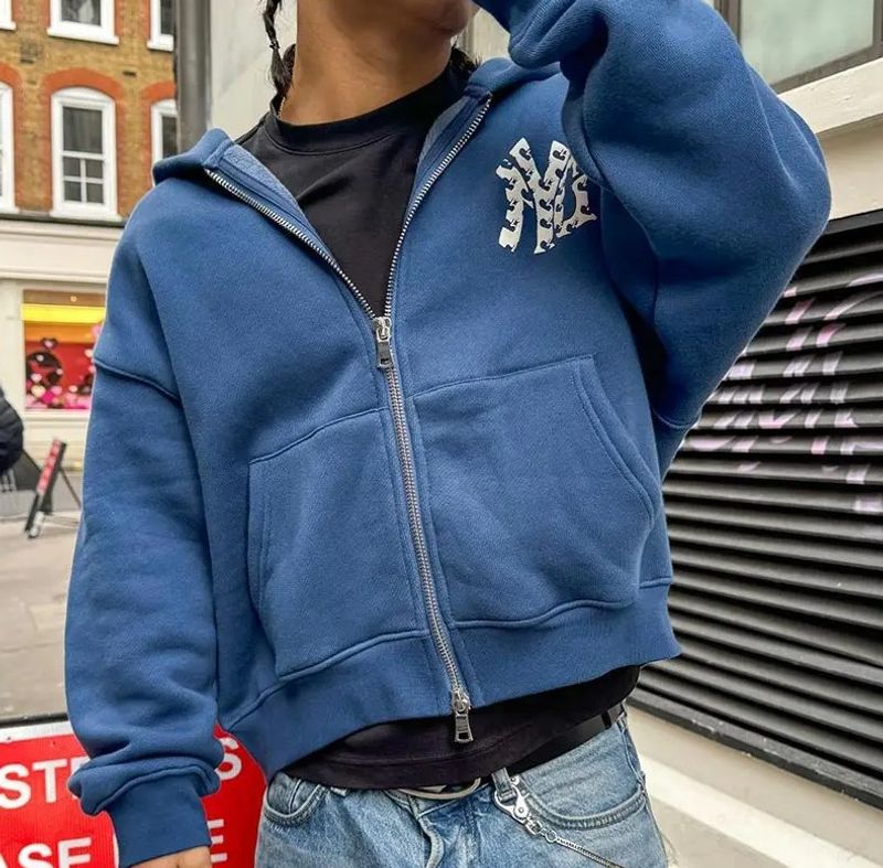 Herenkleding Mode Casual Bedrukking Trendy Logo Retro Losse Capuchon Cardigan Unisex Sweatshirt_voghion.com