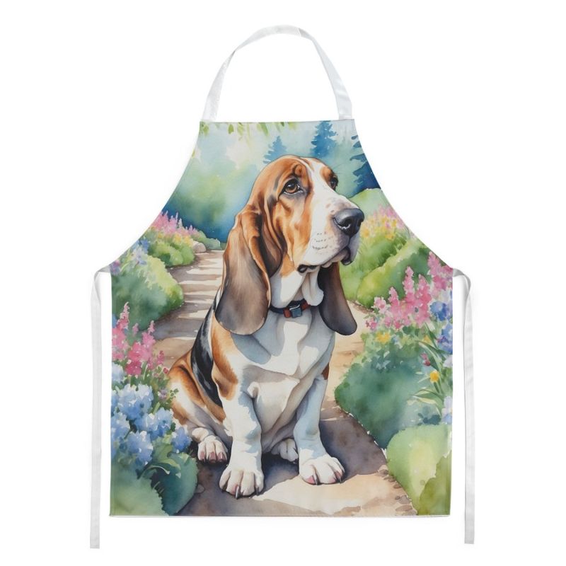 Adult For Garden Kitchen Large Women Crafts Multicolor Baking Unisex Men Cooking Apron Spring Hound Server Gardening Basset_voghion.com