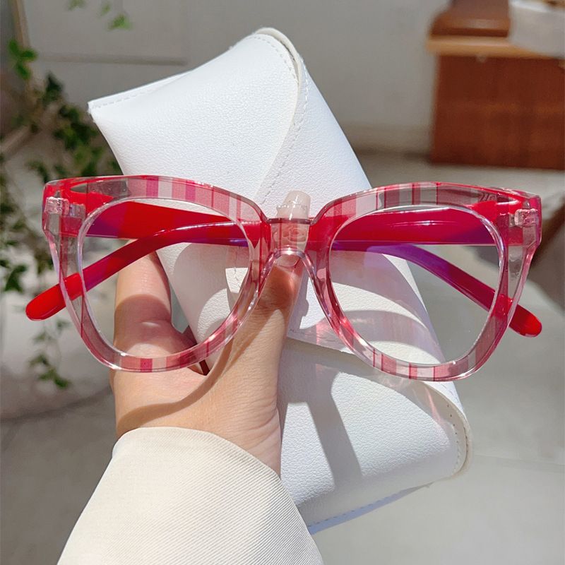 Gafas de moda con colores del arcoíris, antiluz azul, sin maquillaje, de alta gama, para celebridades de Internet, del mismo estilo y sin prescripción médica._voghion.com