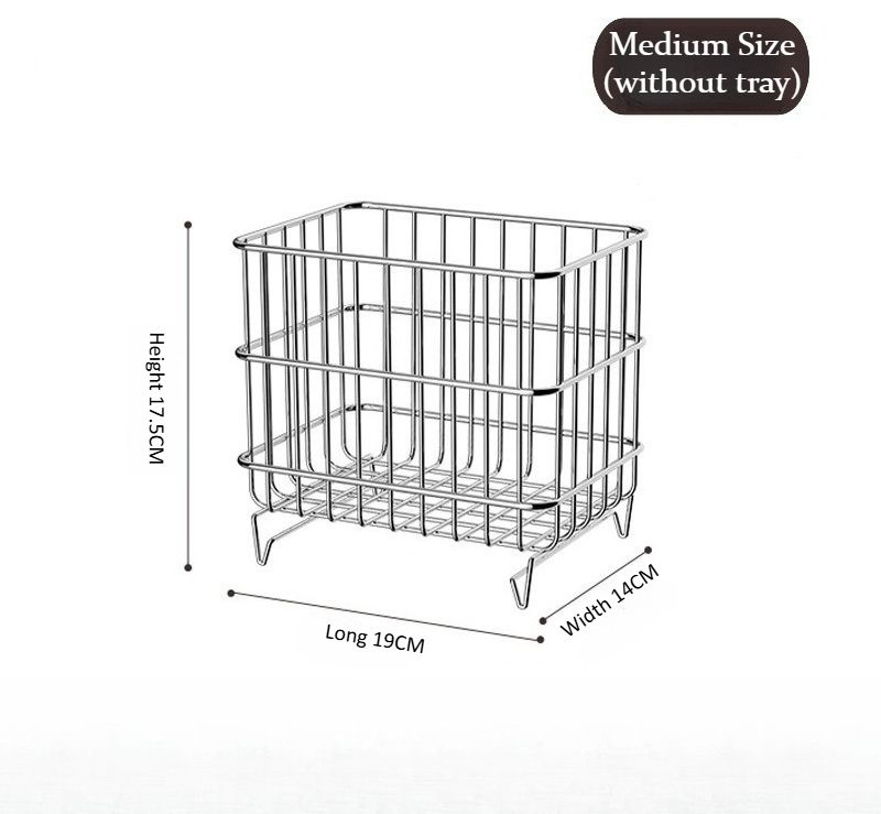 Cestino in acciaio inossidabile / Cestino portaoggetti / Organizzatore minimalista / Scaffale antiruggine / Arredamento nordico per la casa / Contenitori per cucina e bagno / Cestino in filo metallico / Pulito_voghion.com