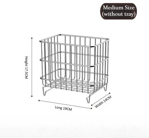 Cestino in acciaio inossidabile / Cestino portaoggetti / Organizzatore minimalista / Scaffale antiruggine / Arredamento nordico per la casa / Contenitori per cucina e bagno / Cestino in filo metallico / Pulito_voghion.com