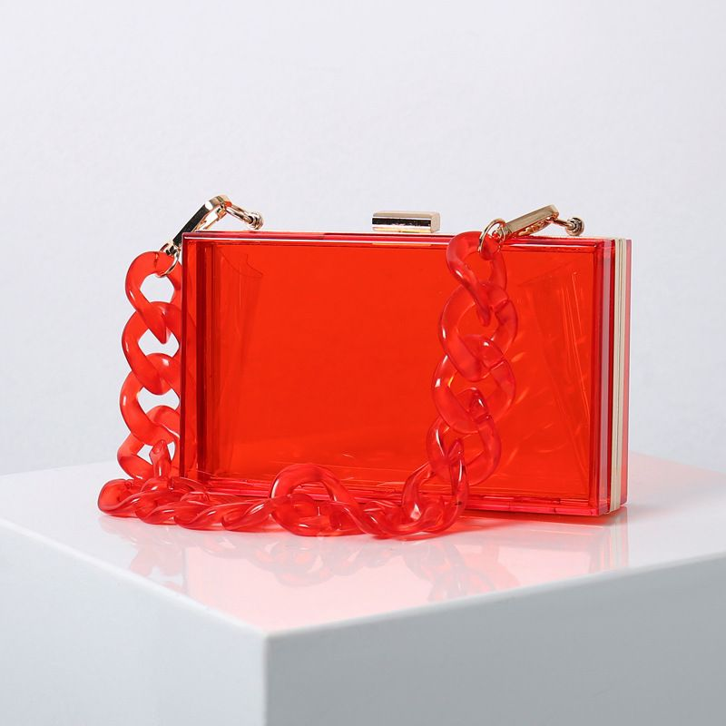 Borsa a tracolla con catena in acrilico per cena e festa da donna, nuova moda estiva_voghion.com
