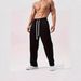 Herrenbekleidung Gerade, lockere Hosen, lässige Jogginghosen. Lässige Jogginghosen für Herren mit Kordelzug in der Taille, locker sitzende Jogginghosen für Komfort und Stil._voghion.com