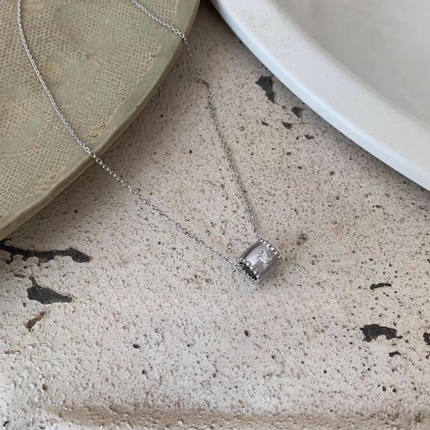 Collana con accessorio nuovo, con catena sottile per clavicola, Nicchia unica spazzolata stellata con temperamento quotidiano versatile_voghion.com