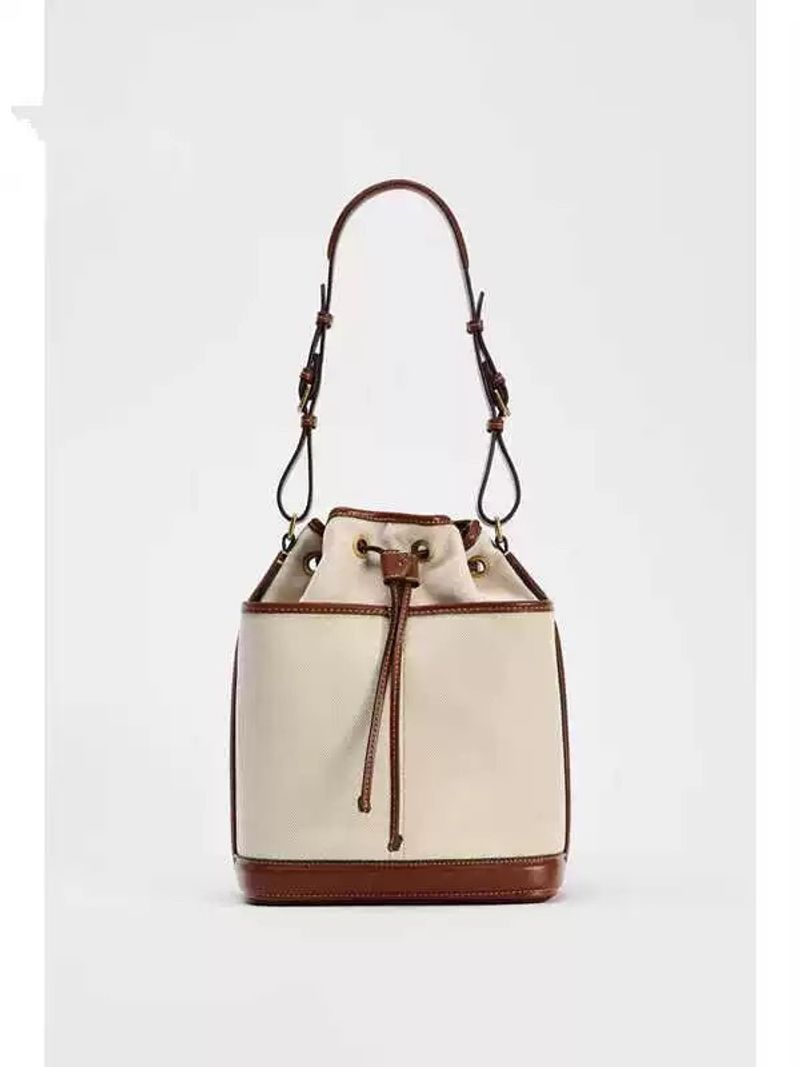 Damen Taschen Eimer Tasche Herbst und Winter Neue Denim Nähte PU Schulter Tasche Flow Große Kapazität Tasche_voghion.com