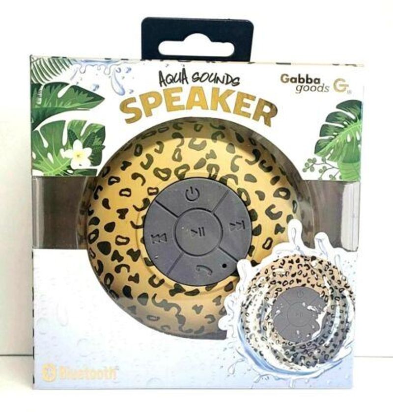 Leopard Print Bluetooth Water Resistant Shower Speaker_voghion.com