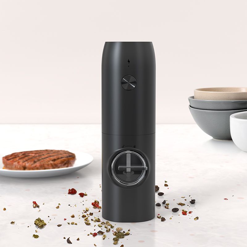 Multifunctional Electric Salt and Pepper Grinder With Led Light Home Portable Adjustable Type C Charging Base Kitchen Spice Mill_voghion.com