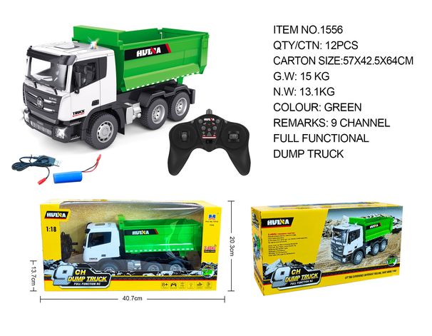 Camion giocattolo da costruzione in lega telecomandato a 9 canali in scala 1:18 per mamme e bambini con funzioni realistiche: autocarro con cassone ribaltabile, escavatore, betoniera e altro ancora._voghion.com