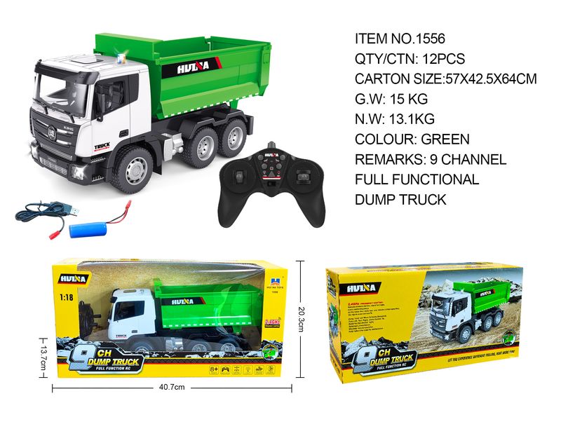 Mother & Kids 1:18 Scale 9-Channel Remote Control Alloy Construction Truck Toy With Realistic Functions – Dump Truck, Excavator, Mixer & More​_voghion.com