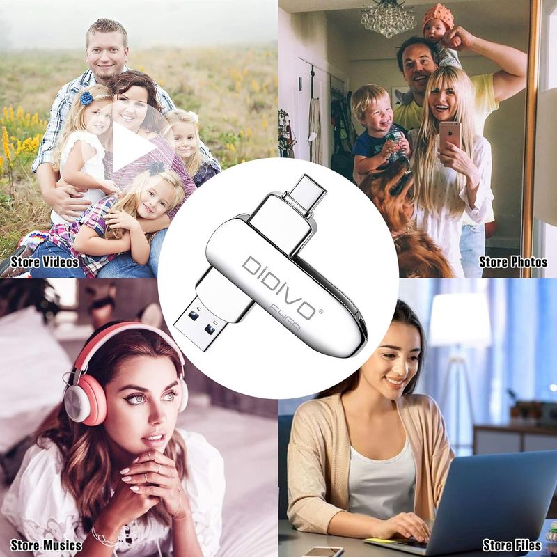 USB-Flash-Laufwerk C Speicherstick USB 3.0 Typ C Dual OTG USB C Hochgeschwindigkeits-Metall-Daumenlaufwerk Pen Drive Speicherstick für PC, Tablet, Mac, Smartphone_voghion.com