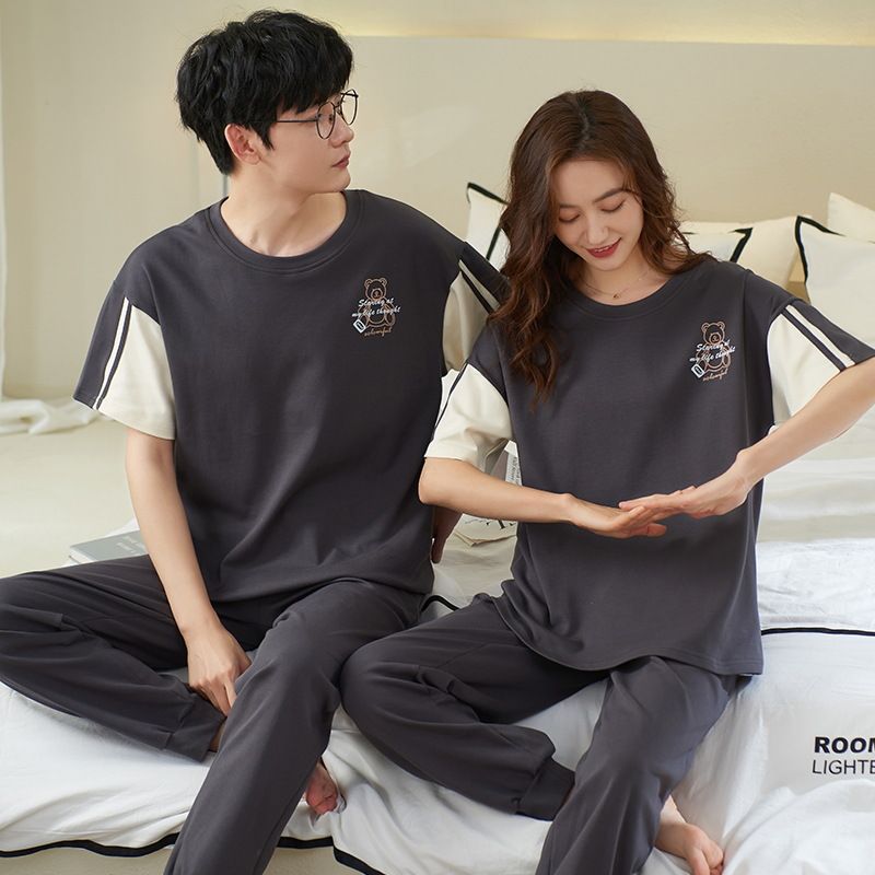 2024 Women's Pajamas,  Short Sleeves, Pants, Summer Home Clothes, Couple's Casual Wear, Internet Celebrity Live Set, Male_voghion.com