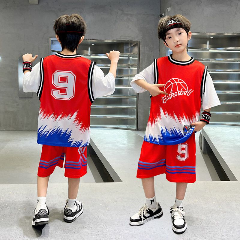 Kid's Clothing New summer children's quick-drying short-sleeved shorts suit for boys outdoor sports leisure breathable two-piece suit_voghion.com