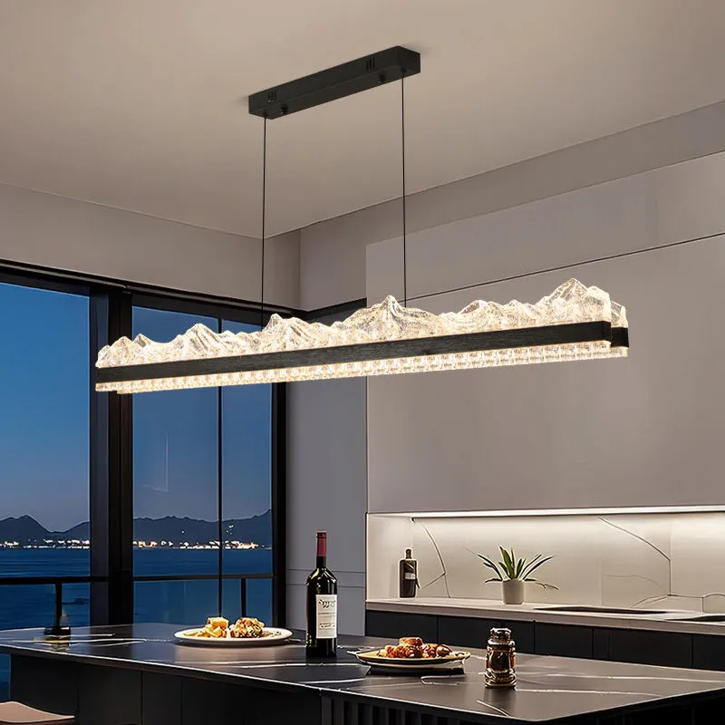 Yifei Italian Style Luxury Restaurant Modern Simple Linear Pendant Light High-end Designer Bar Island Table Lamp_voghion.com