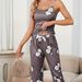 Lässiges und bequemes Sommerpyjama-Set für Damen, zweiteiliges Set mit Blumenträgern_voghion.com