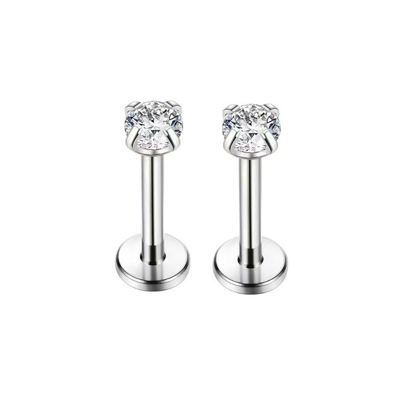 2 Stück Edelstahl-Piercing-Ohrstecker für Tragus und Helix, kleine Labret-Ohrstecker mit Kristallen für Damen-Knorpel-Piercings_voghion.com