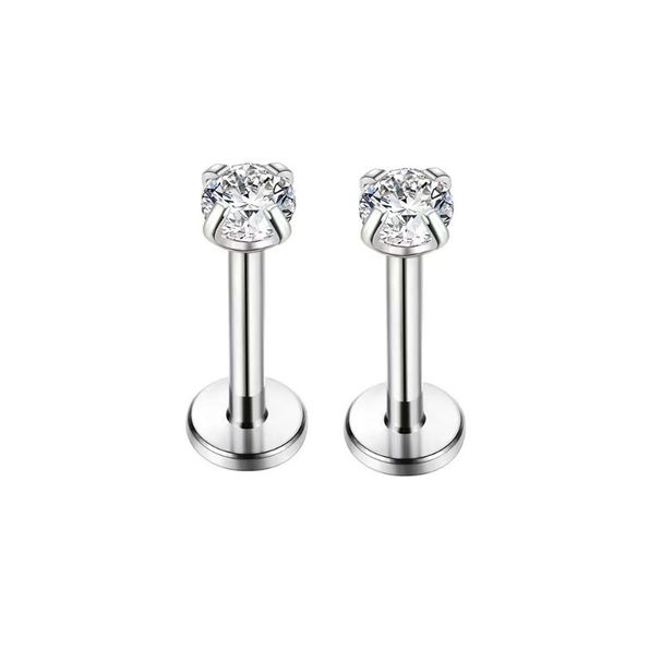 2 Stück Edelstahl-Piercing-Ohrstecker für Tragus und Helix, kleine Labret-Ohrstecker mit Kristallen für Damen-Knorpel-Piercings_voghion.com