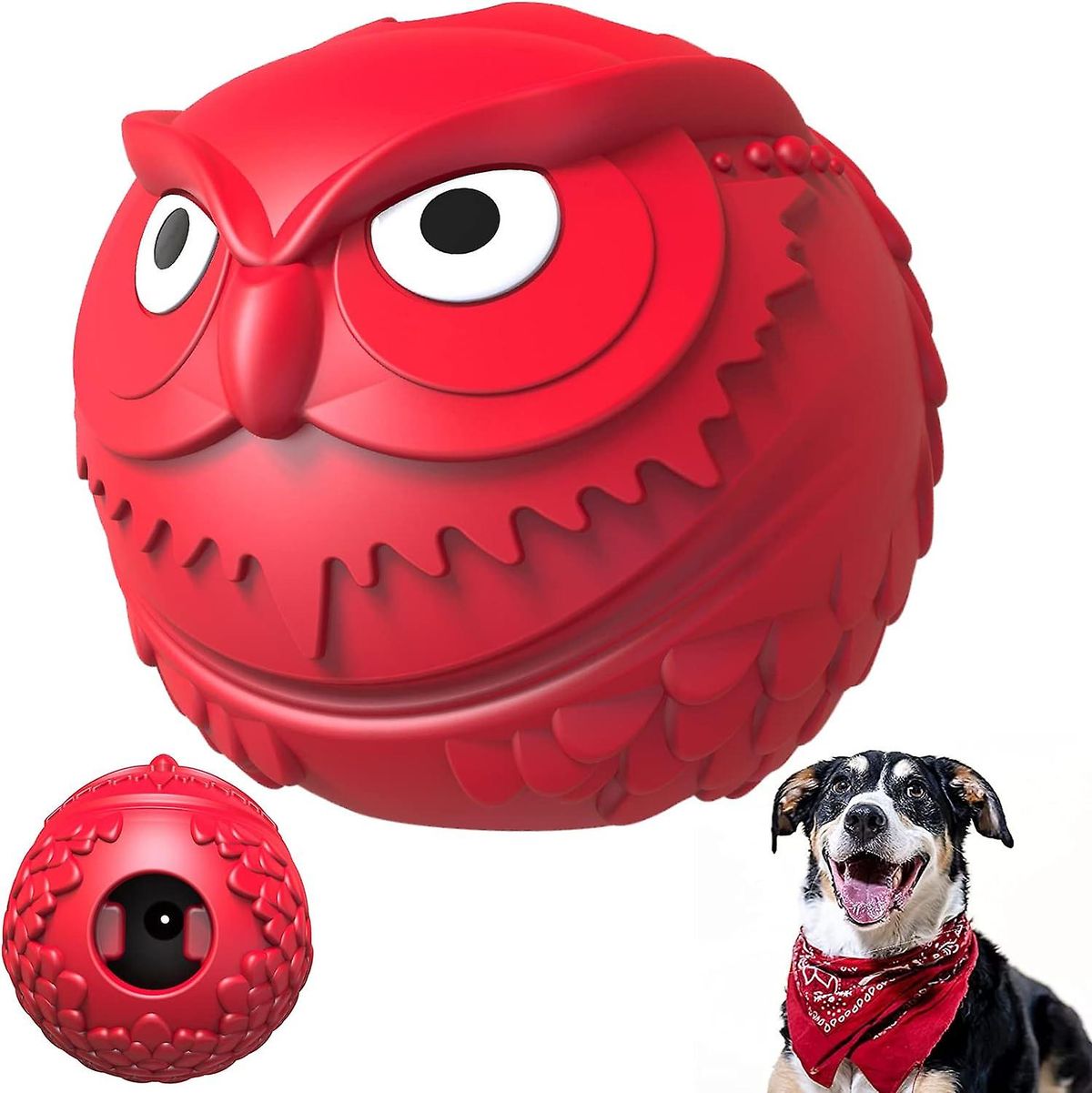 SQCLV Leckerli-Spender-Hundespielzeug, ungiftiges Hundespielzeug aus Gummi für große Hunde, die aggressiv kauen, fast unzerstörbares Hundespielzeug, großes Hundekauspielzeug für mich_voghion.com