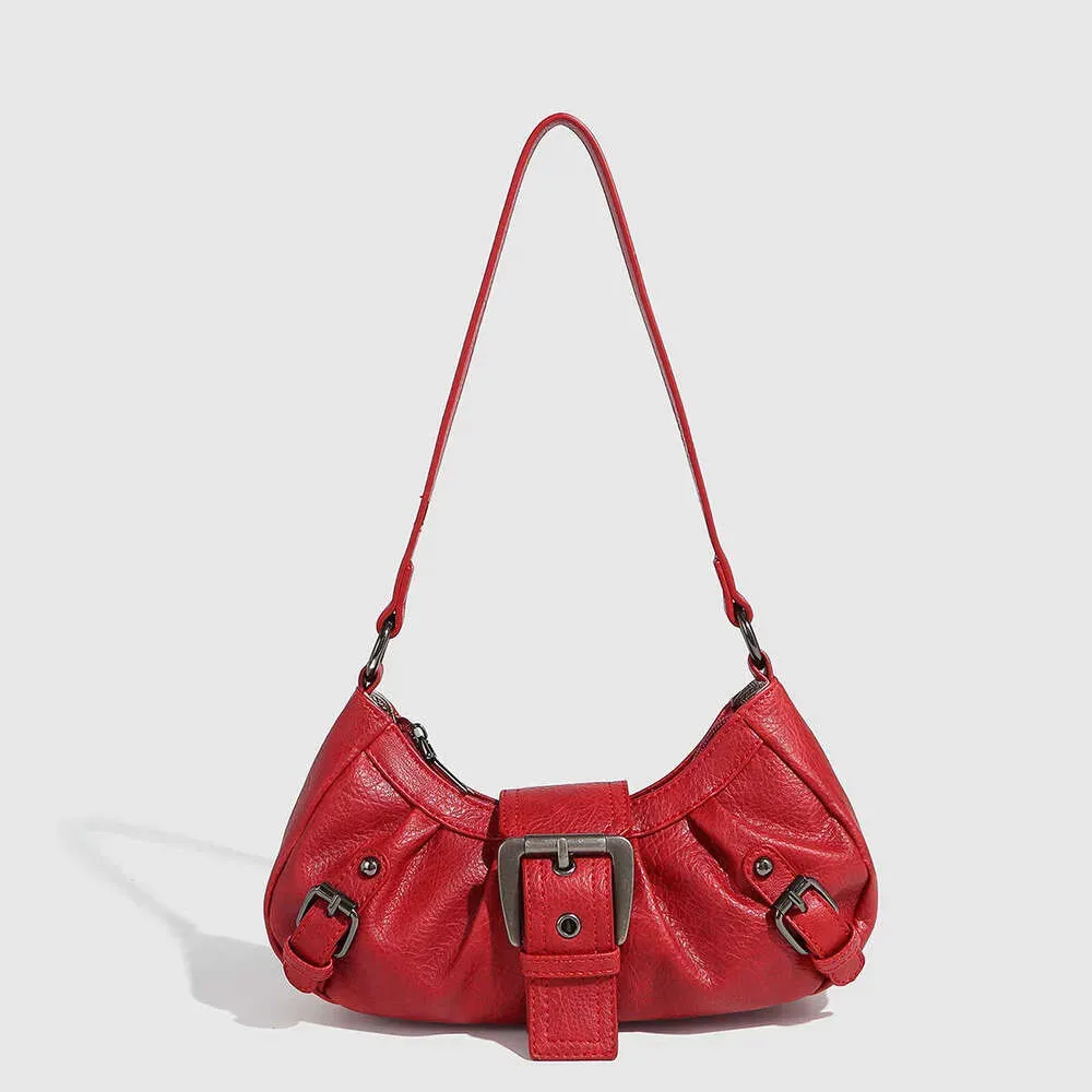 Pojedyncza torba na ramię dla kobiet, mała klamra zapinana na zamek pod pachami, torebka ze skóry naturalnej, torba motocyklowa, jesienna_voghion.com