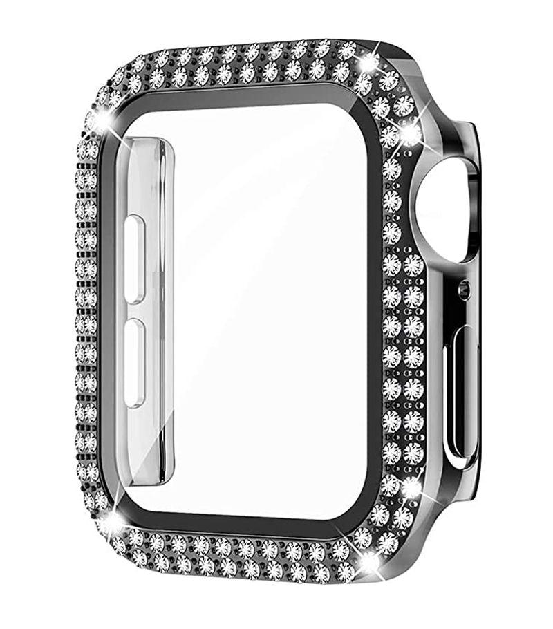 Diamantdæksel Til urkasse 45mm 41mm 44mm 40mm 42mm 38mm Hærdet glas Bumper Skærmbeskytter iWatch series 7 SE 6 8 5_voghion.com