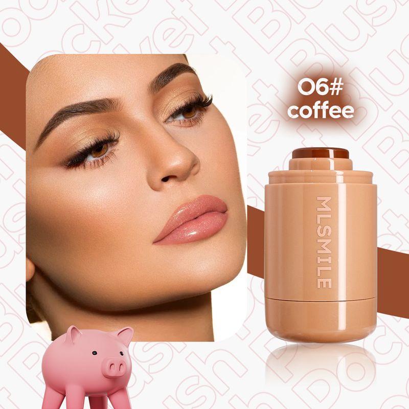 MLSMILE Pocket Blush Stick 6 Colors Natural Highlight Brightening Portable Lip And Cheek Dual Use Blush Cream_voghion.com