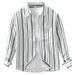Striped Fresh Long Sleeved Shirt, Fashionable And Versatile, Artistic And Casual Loose Top, Men's Clothing_voghion.com