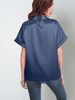 Verve 2025 Satin Kurzarm Button-Down-Hemd Lässiges lockeres Oberteil für Damen_voghion.com