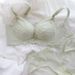 Mädchenhaft, sanft und cool ~ Französischer Stil Herzspitze Push-up-BH-Set für kleine Oberweite, kabellos, Modal, für Damen_voghion.com