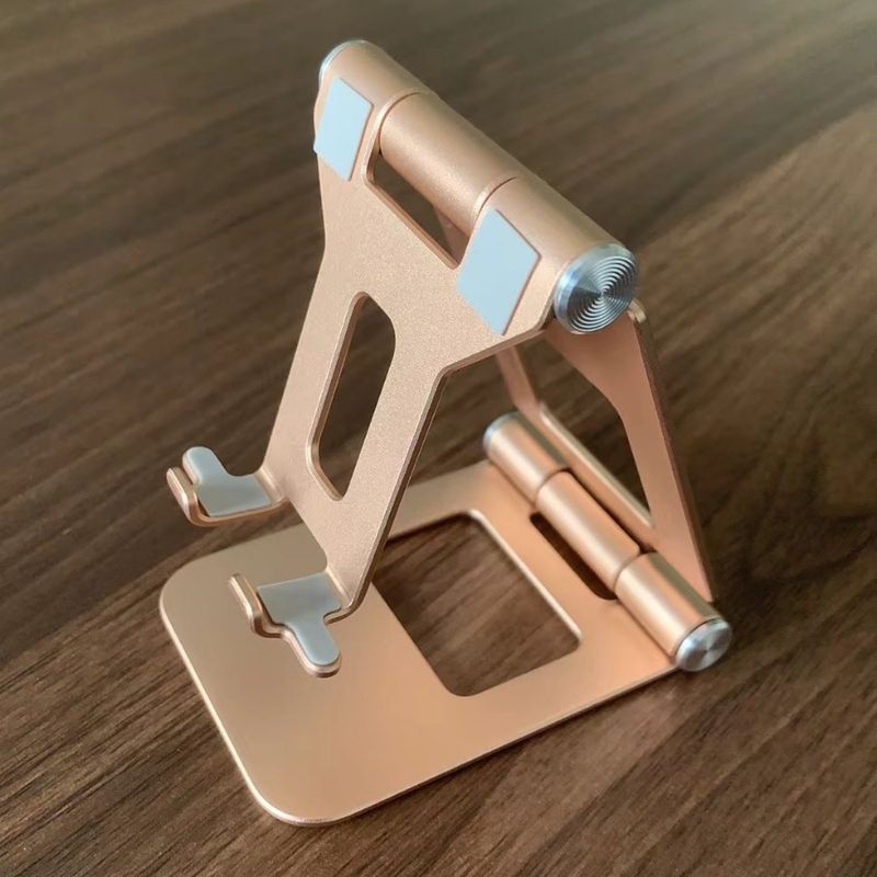 Portable mobile phone holder made of metal aluminum alloy for live streaming and folding travel_voghion.com