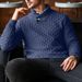Men's Clothing Lapel Collar Business Knitted Sweater Fashion Men's Fashion Knit Sweater Stretch Crewneck Base Layer Pullover With Turn-Down Collar_voghion.com