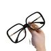 1909 Internet Famous Frame For Men And Women, Square Shaped Large Face Anti Blue Light Plain Glasses, Student_voghion.com