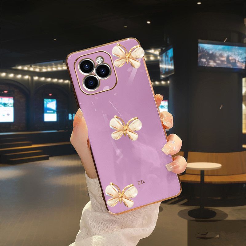 3D Butterfly Smooth Soft Silicone Phone Case For Xiaomi redmi 9 9A 9C 9T redmi9 k20 k30 k40 k50 pro redmi9c plating Back_voghion.com