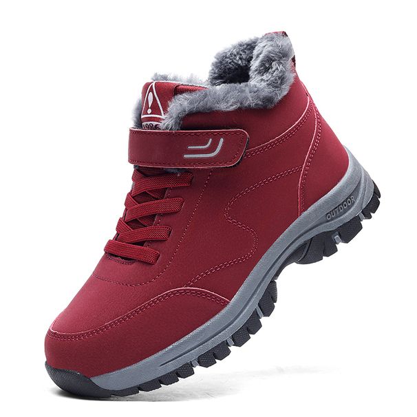 New Winter Boots For Men Waterproof PU Leather Warm Snow Ankle Boots Outdoor Warm Plush Non-slip Work High-top Casual Shoes_voghion.com