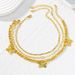 Schmetterling Hohl Unregelmäßig Fußkettchen Sommer Neue Street Style Persönlichkeit Messing Vergoldet Strand Quadrat Kette_voghion.com