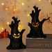 Spooky Halloween LED Pumpkin Lantern & Ghost Tree Stump Decor – Glowing Party Lights For Home, Yard, And Party (Large/Small/Set)_voghion.com