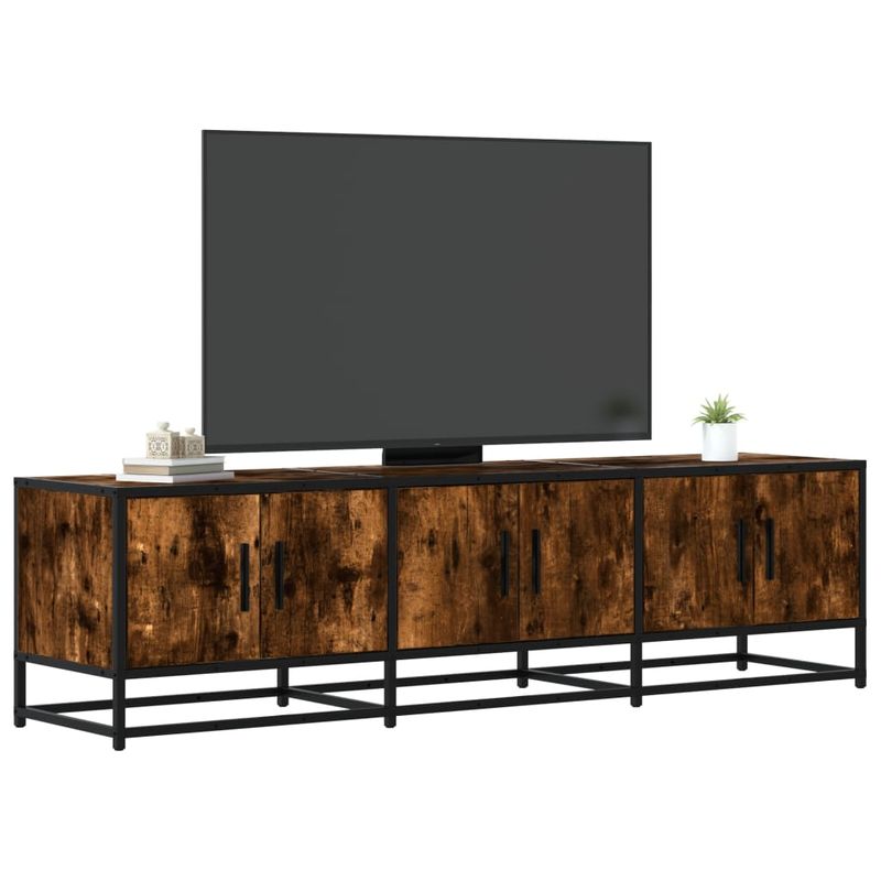 TV-Schrank Räuchereiche 150x35x41 cm Holzwerkstoff Und Metall_voghion.com