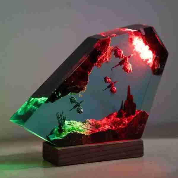 Lampada di fuoco e ghiaccio in resina 3D con drago, luce notturna, regalo per la casa, per lui_voghion.com