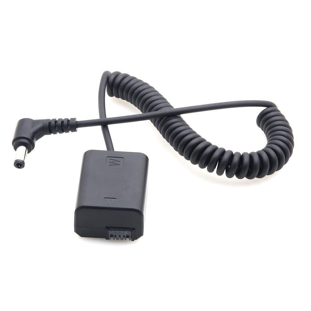 NP-FW50 Dummy Battery Pack Coupler Adapter with DC Male Connector Power Coiled Cable for Sony A6500 A6300 A6000 a7 a72 a7s a7r_voghion.com