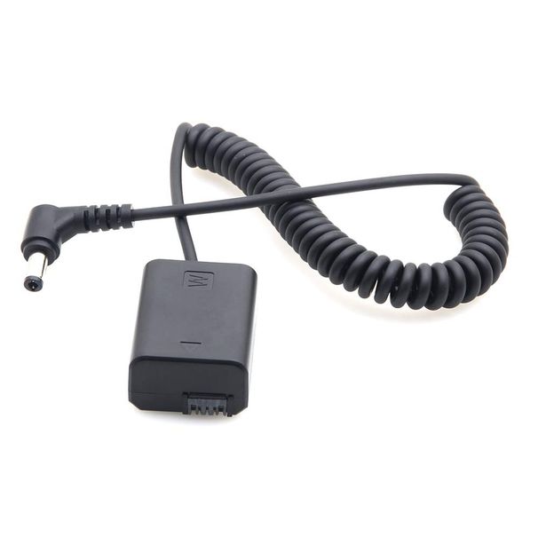NP-FW50 Dummy Battery Pack Coupler Adapter with DC Male Connector Power Coiled Cable for Sony A6500 A6300 A6000 a7 a72 a7s a7r_voghion.com