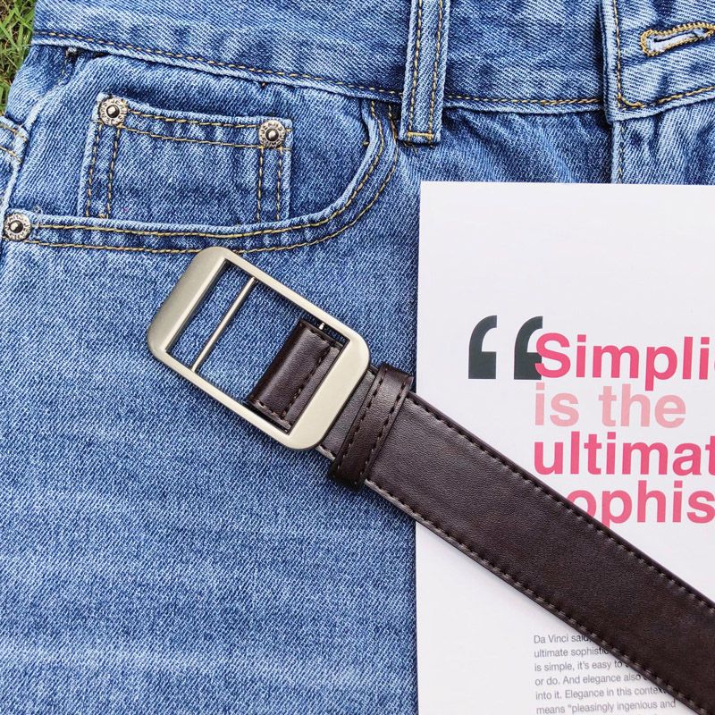 Perforation-Free Belt Men's Universal Simple Non-Perforated Belt Jeans Belt Fashion Belt_voghion.com