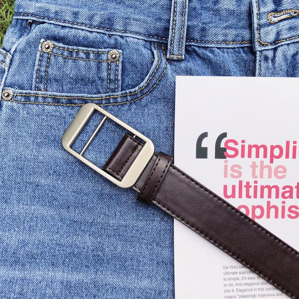 Perforation-Free Belt Men's Universal Simple Non-Perforated Belt Jeans Belt Fashion Belt_voghion.com