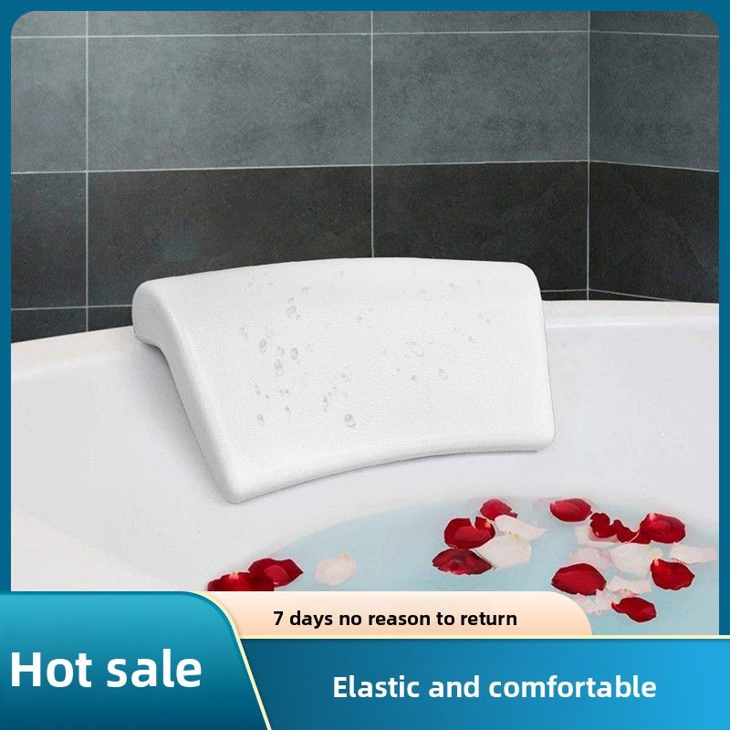 Bathtub Cushion SPA Ear Cleaning Non-Slip Rest Head Support Neck Bath Pillow_voghion.com