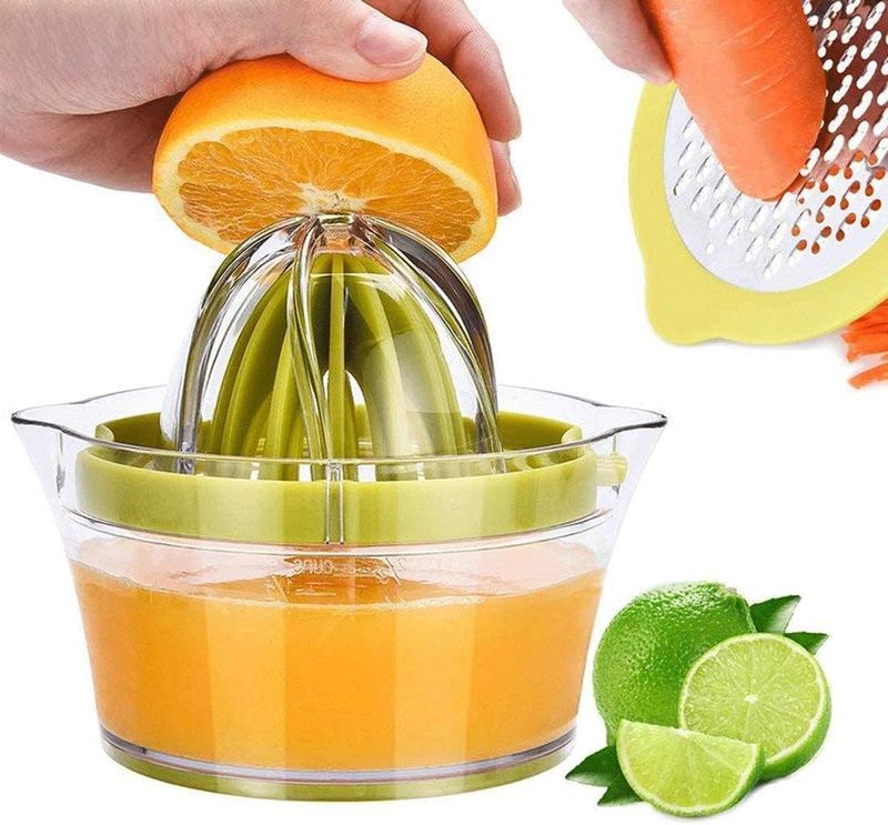Drizom Citrus Juicer Manual Squeezer - 12oz With Measuring Cup (Green)_voghion.com